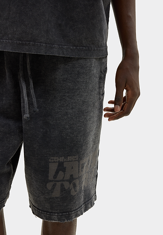 Ashluxe Vintage Acid Wash Shorts Black