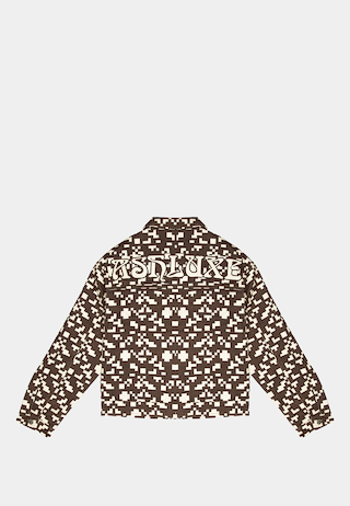 Ashluxe Pixel Denim Jacket Brown