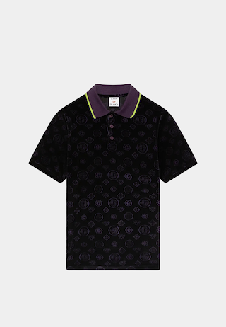 Casablanca  Monogram Velour Polo Black / Purple