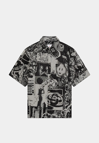 Casablanca Rave Collage Denim Ss Shirt Collage