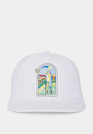 Casablanca Le Jeu Embroidered Cap Off White Twill
