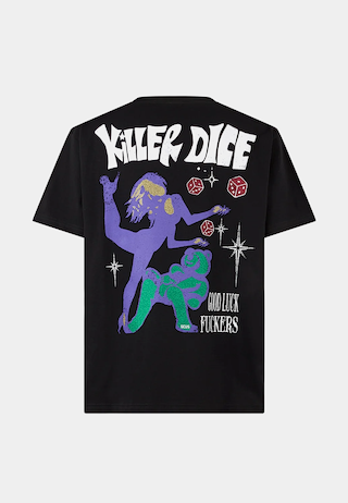 GCDS Killer Dice Oversize T-Shirt Black