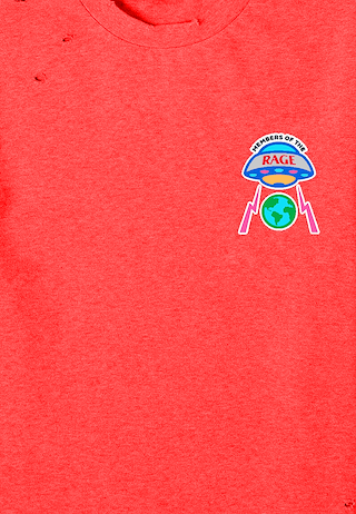 Members Of The Rage Distressed Tshirt Small Logo Infrared Red