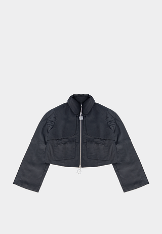 Pieces Unique Student Crop Jacket Black