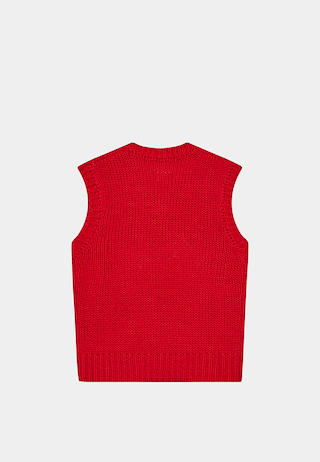 Bbc Running Dog Knit Vest Red