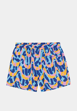 Frescobol Rio JB Printed Swim Short - Booth Blue & Booth Purple