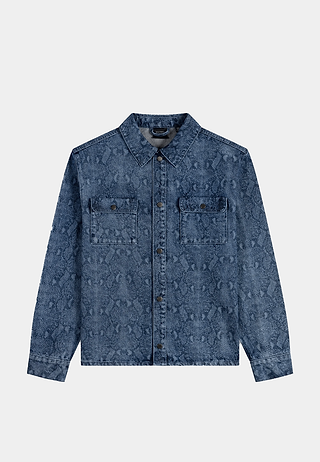 Daily Paper Snake Laser Rahul Denim Shirt Blue