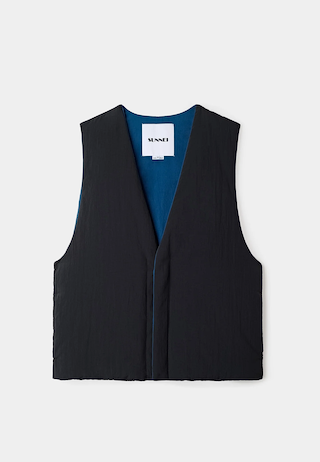 Sunnei Padded Gilet Dark Blue/Dark Grey