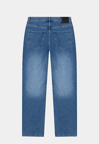 Daily Paper Amba Monogram Jeans V2 Mid Blue