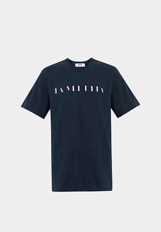 Black MSGM Lavedetta T-shirt, luxury fashion online shopping.