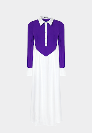 Ashluxe Maxi Long Dress Purple/White
