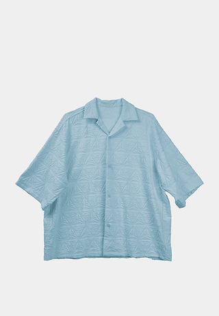 Monogram Plush Jersey Bowling Shirt Blue