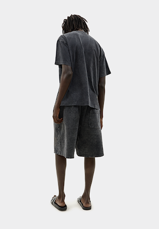 Ashluxe Vintage Acid Wash Shorts Black