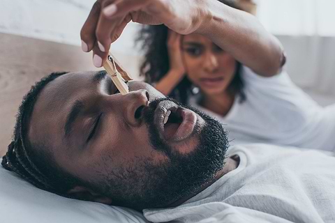 Mouth open snoring