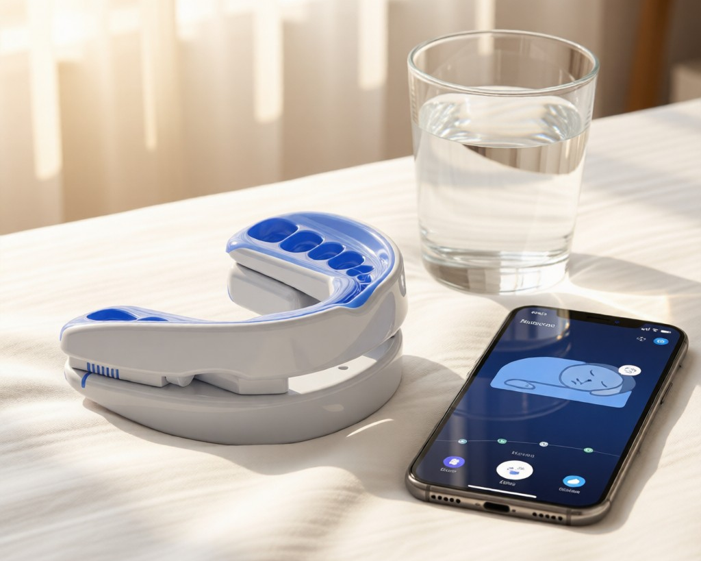The VitalSleep anti-snoring mouthpiece and case