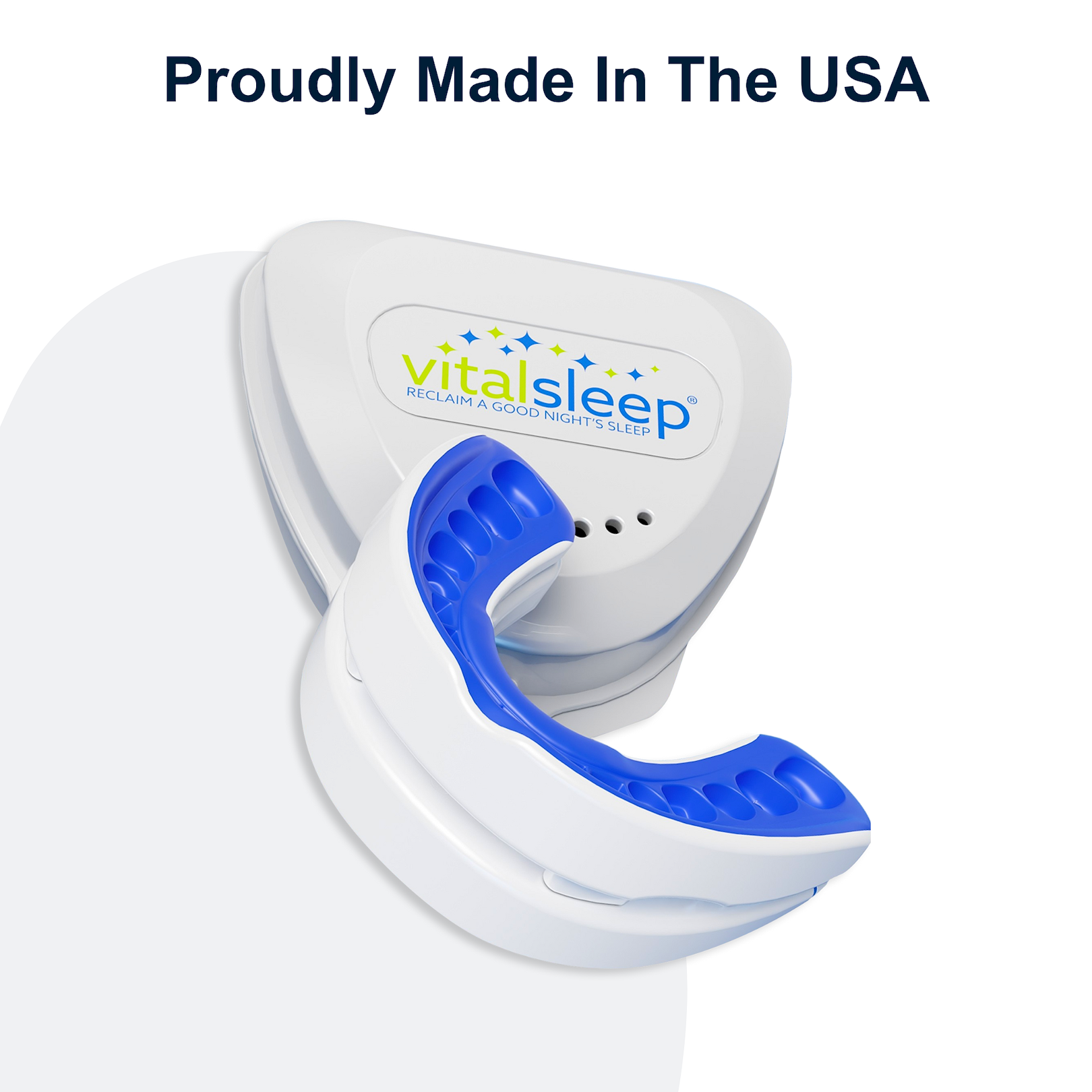 VitalSleep packaging showing FDA-cleared snoring mouthpiece