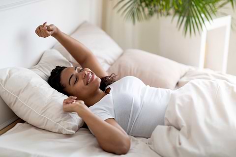 Woman getting up
