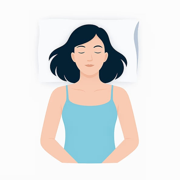 Woman sleeping comfortably on her back