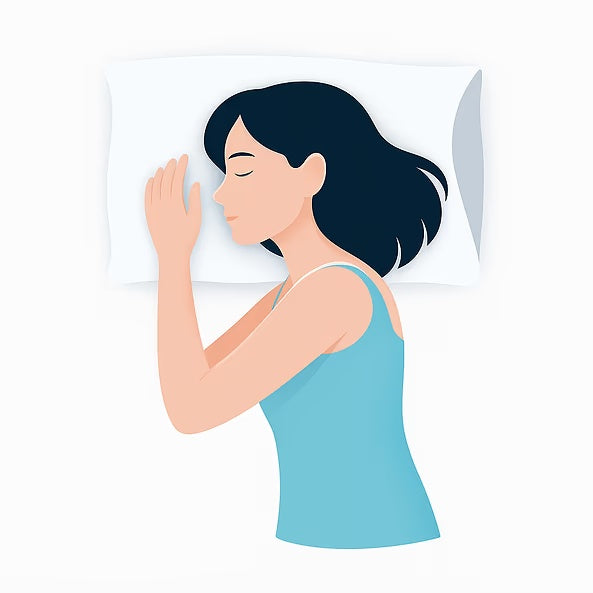Woman sleeping comfortably on her side