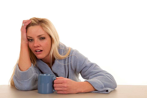 a lady who woke up tired