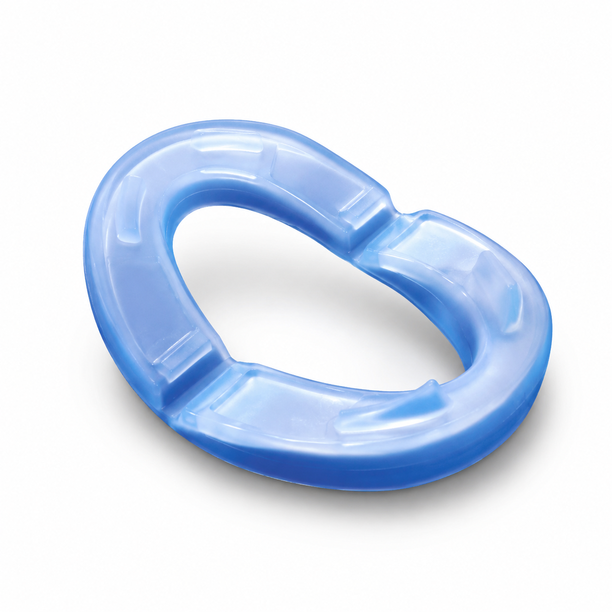 ZQuiet anti-snoring mouthpiece showing the open front and living hinge design