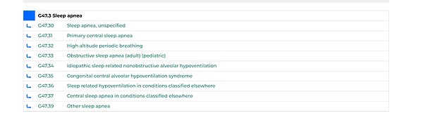 Icd code 9 - 10  for Sleep apnea and Snoring