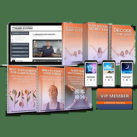 The Peak Performance Sleep System course bundle shown across devices