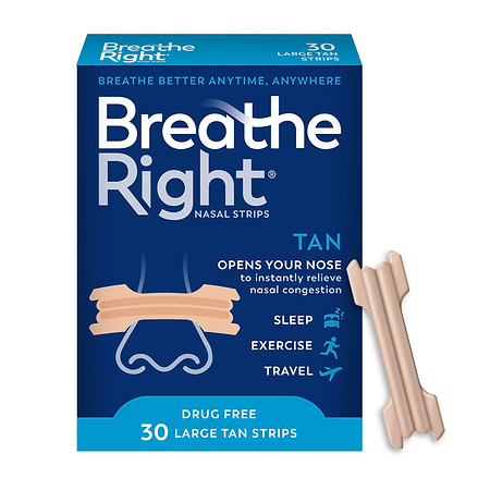 Best Nasal Strips for Snoring: What Works, What Doesn't and What Actually Stops the Noise - Breathe Right nasal strips box image.