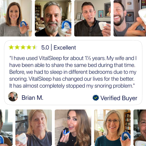 Happy couples sleeping better with VitalSleep anti-snoring mouthpiece