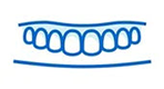 Dental illustration showing proper mouthpiece fit over upper and lower teeth