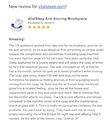 testimonial Adjustable oral appliance for snoring