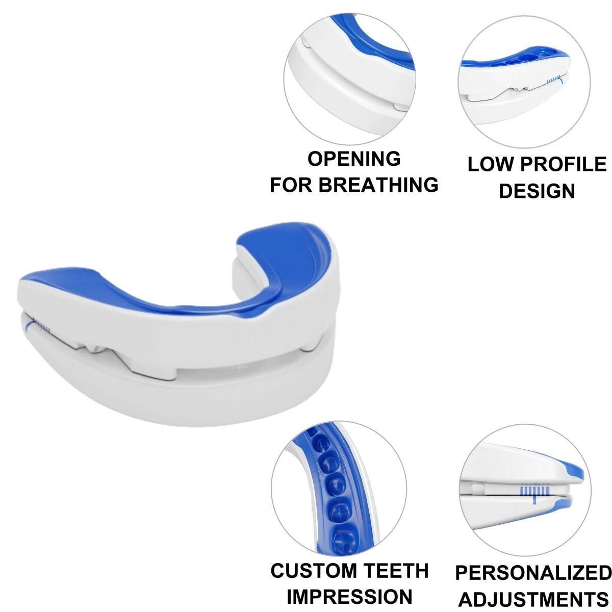 Anti-snoring mouthpiece close-up detail