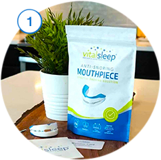 Image showing step 1 of ordering the correct size for a snoring mouthpiece for proper fit