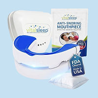 VitalSleep anti-snoring mouthpiece with travel case and packaging