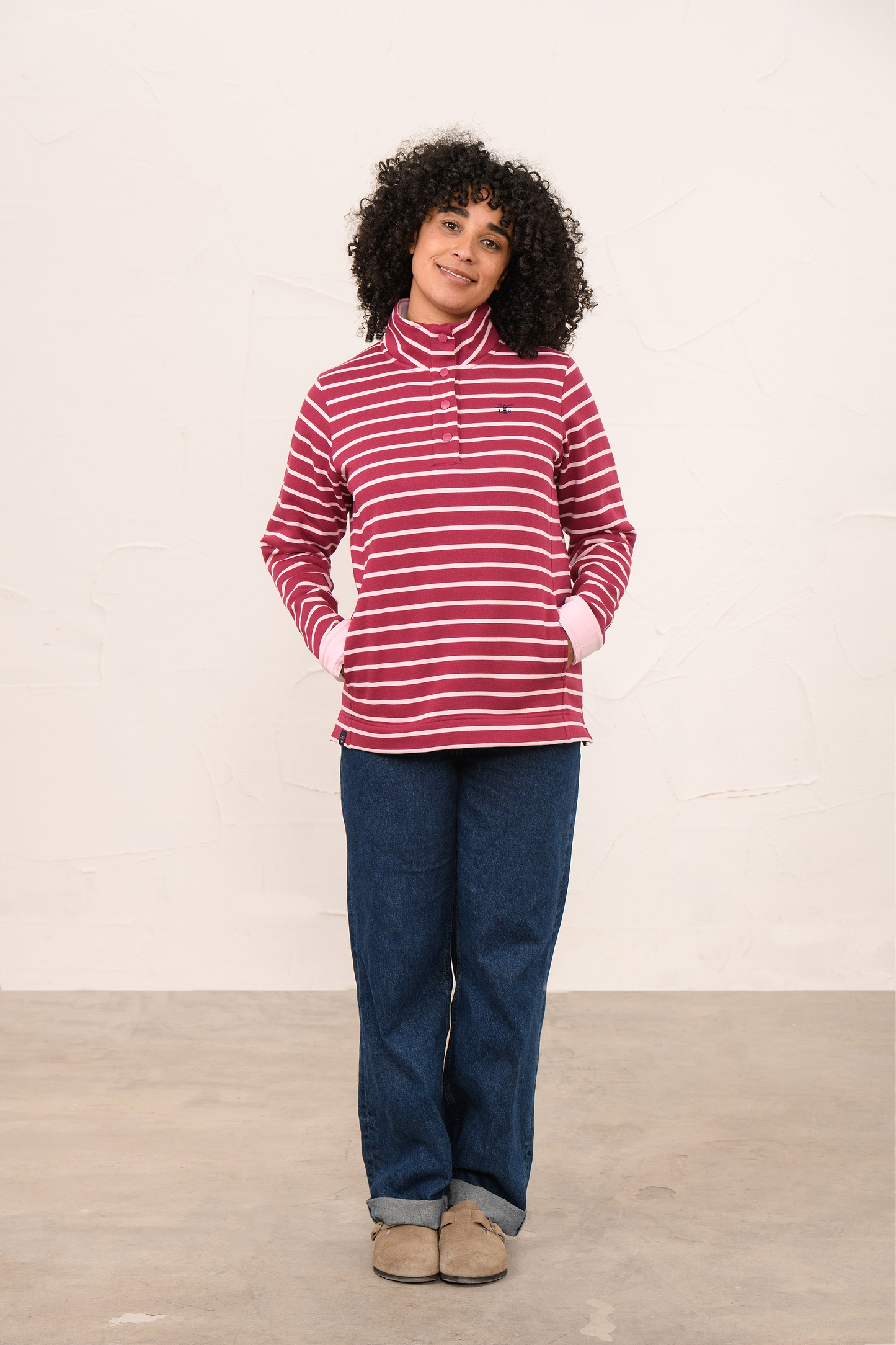 Haven Jersey - Berry Pale Pink Stripe