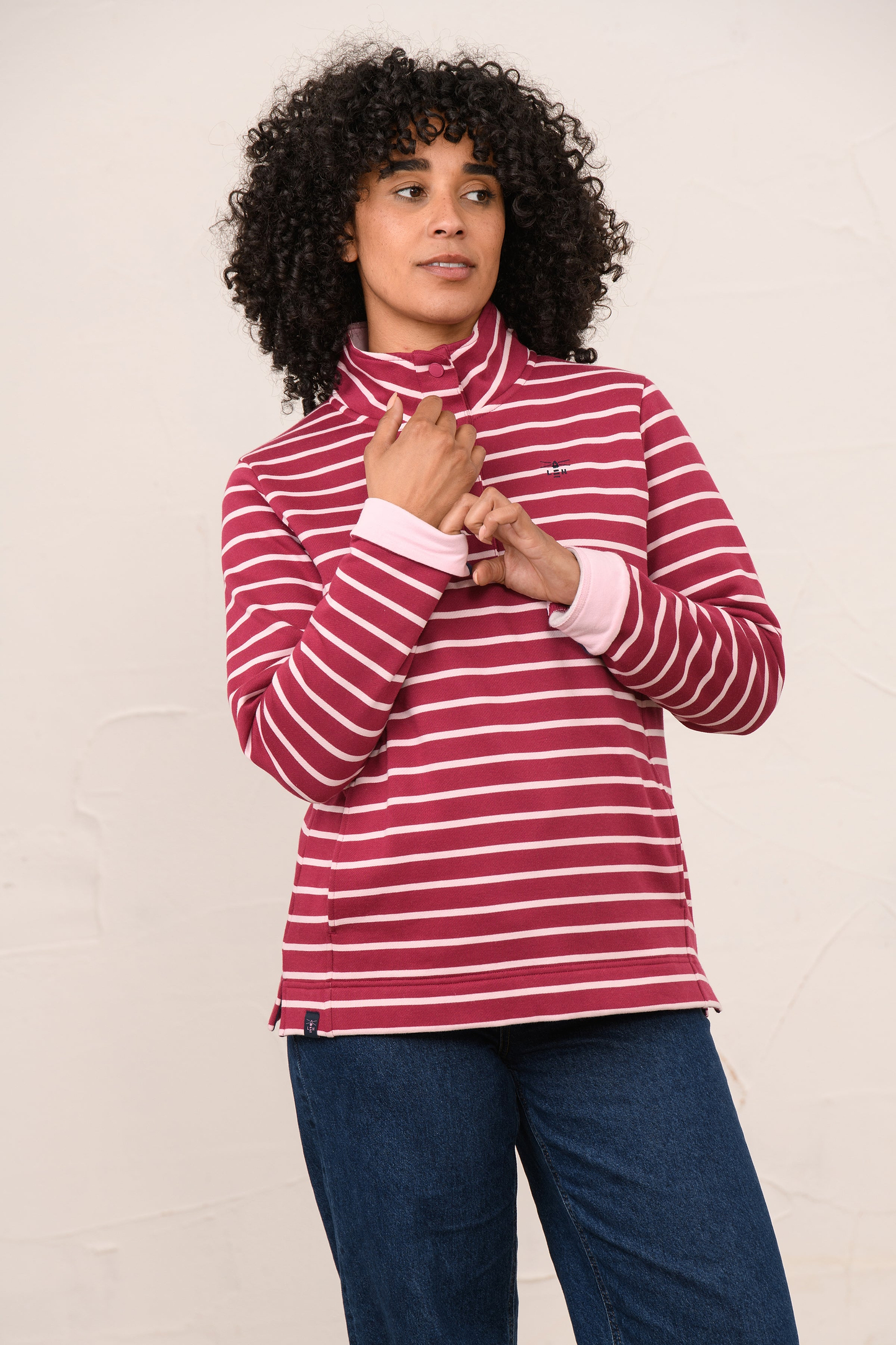 Haven Jersey - Berry Pale Pink Stripe