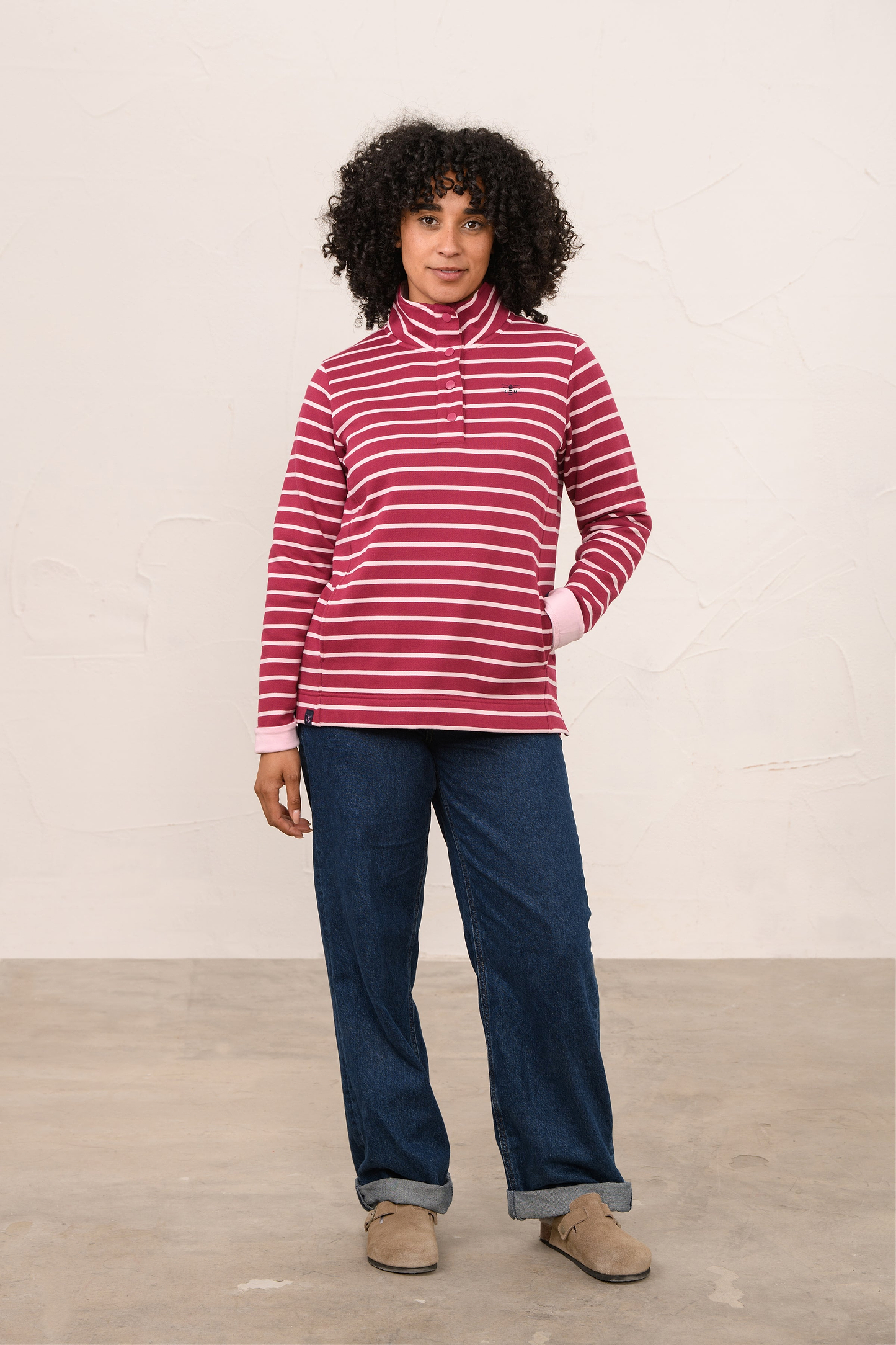 Haven Jersey - Berry Pale Pink Stripe