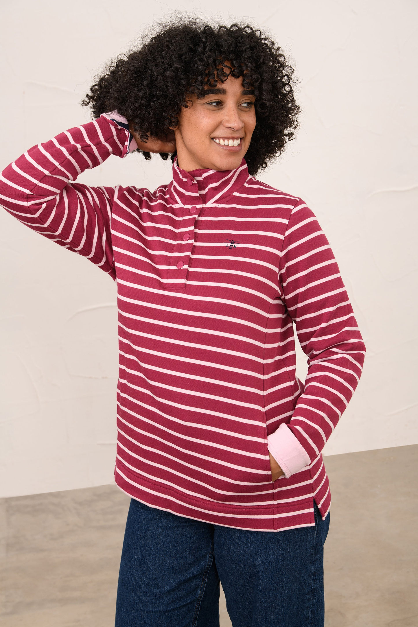 Haven Jersey - Berry Pale Pink Stripe