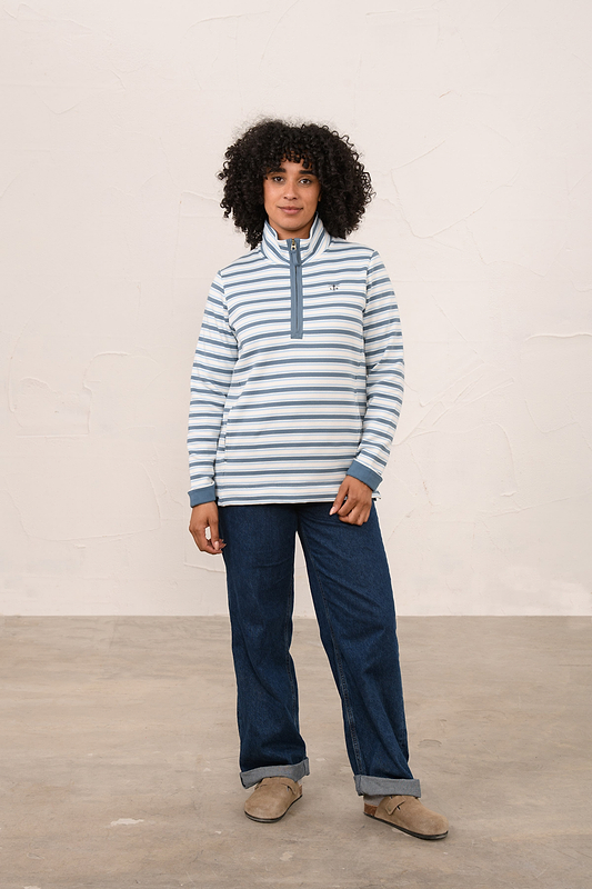 Shore Sweatshirt - Bluestone Pale Blue Stripe