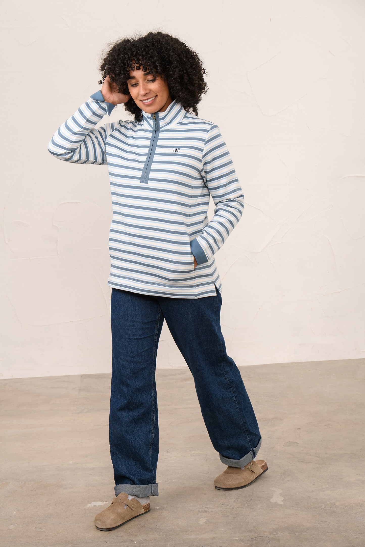 Shore Sweatshirt - Bluestone Pale Blue Stripe