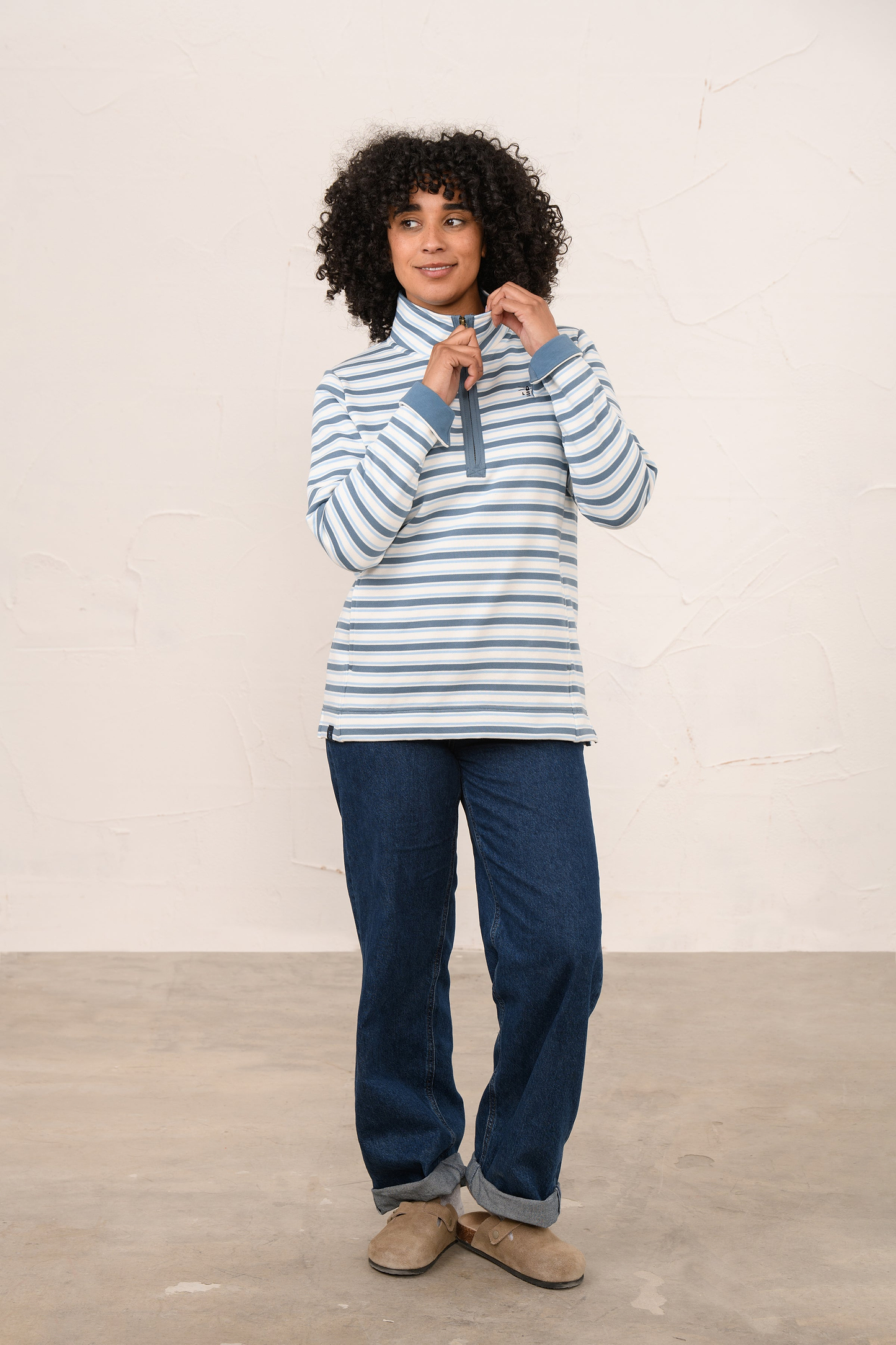 Shore Sweatshirt - Bluestone Pale Blue Stripe