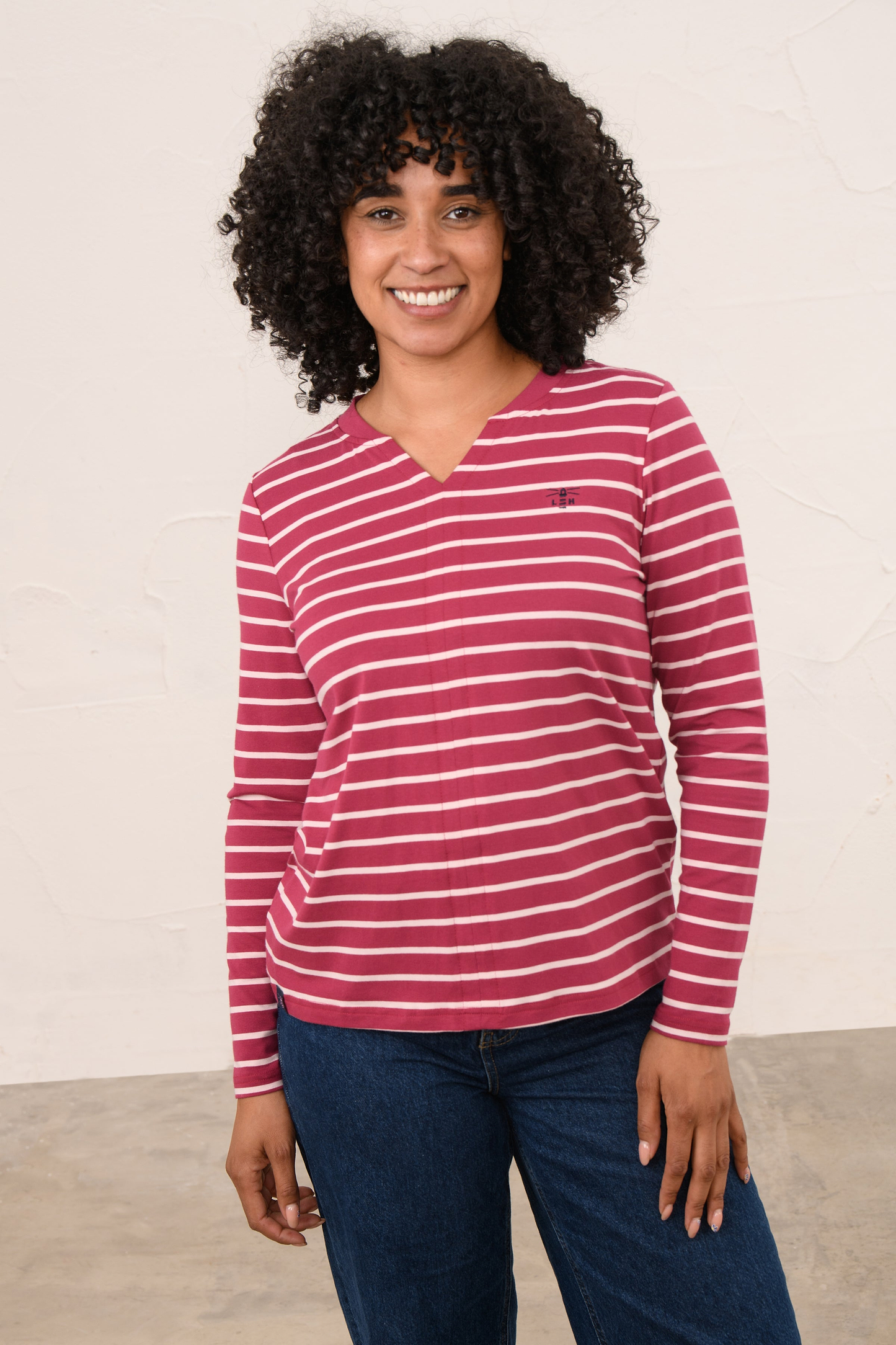 Sorcha Top - Berry Pink Stripe