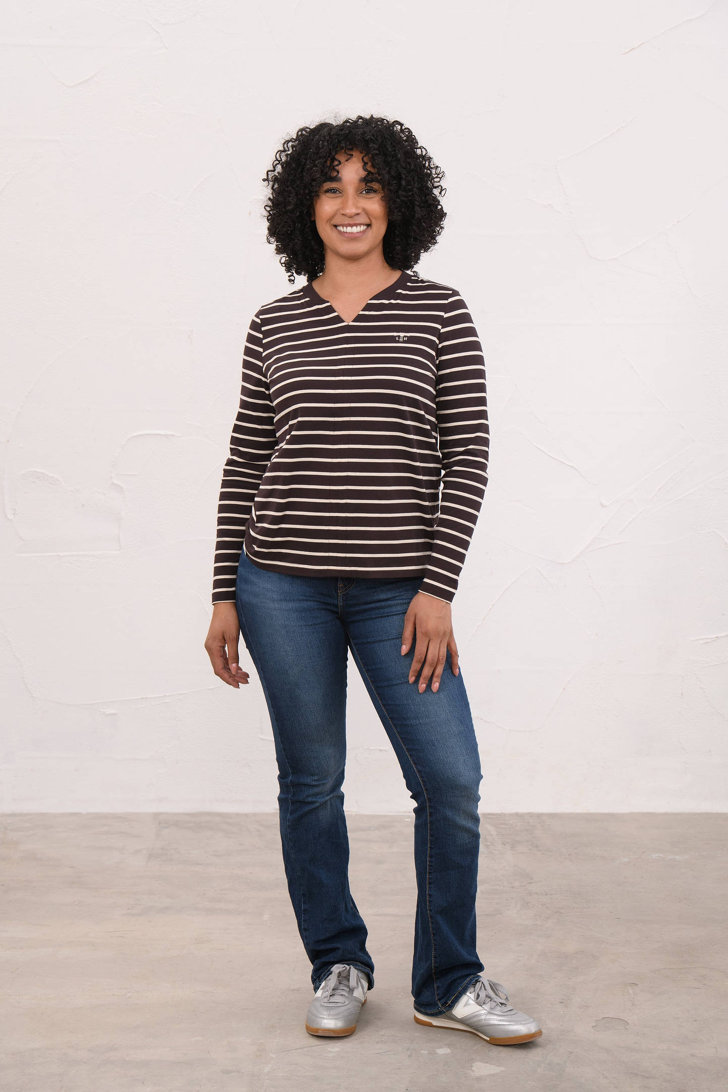 Sorcha Top - Cocoa Cream Stripe
