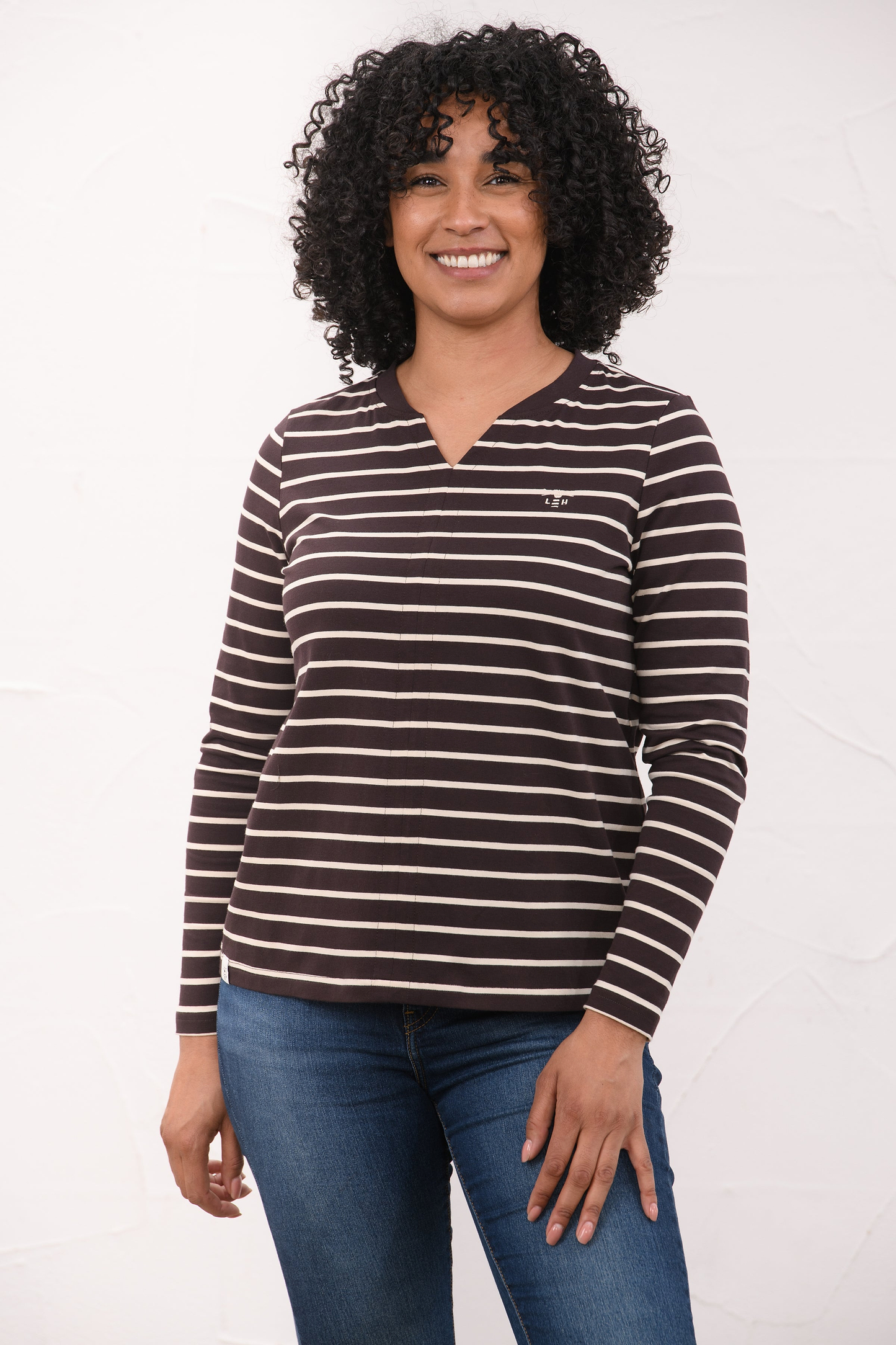 Sorcha Top - Cocoa Cream Stripe