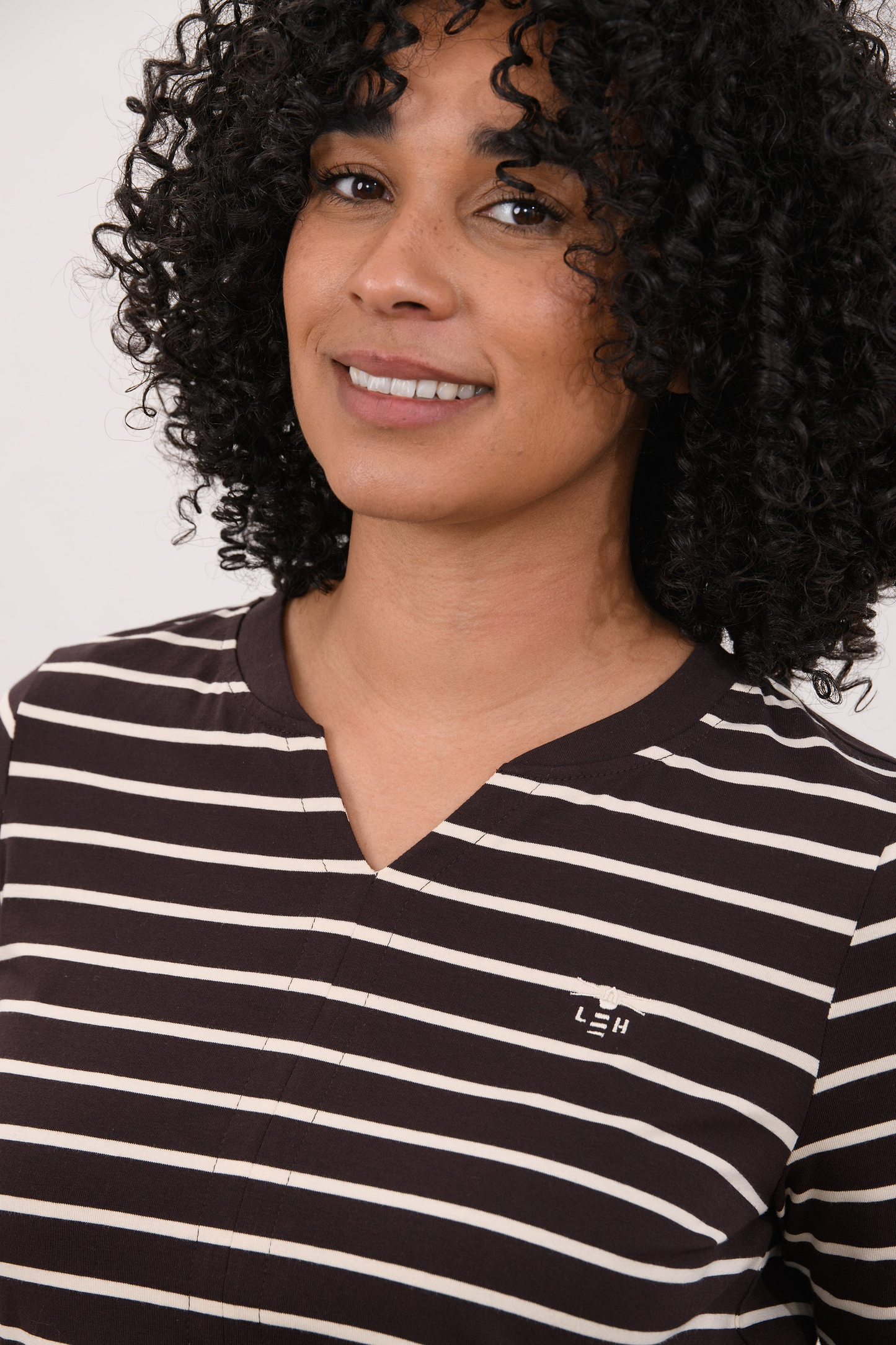 Sorcha Top - Cocoa Cream Stripe