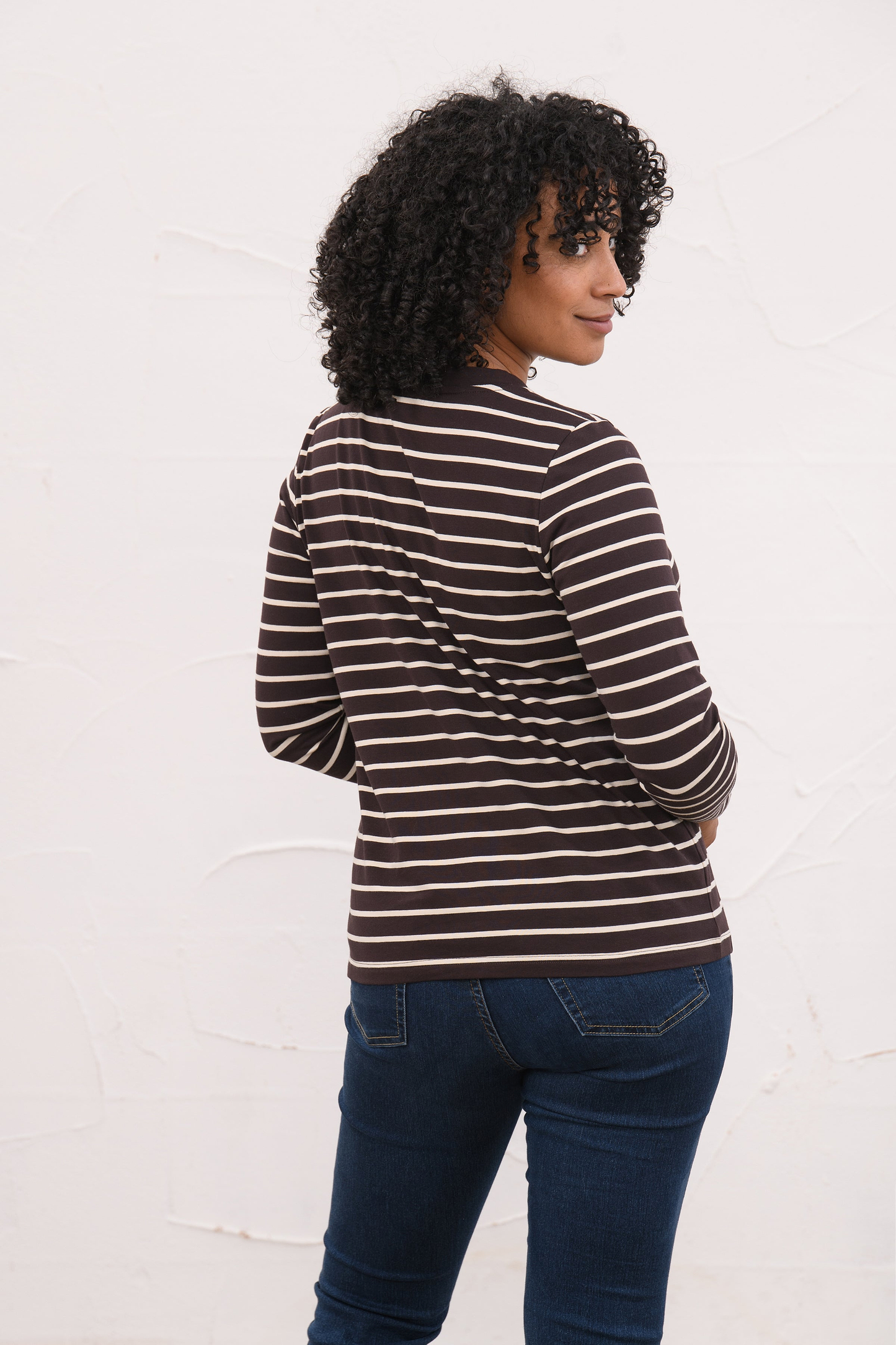 Sorcha Top - Cocoa Cream Stripe