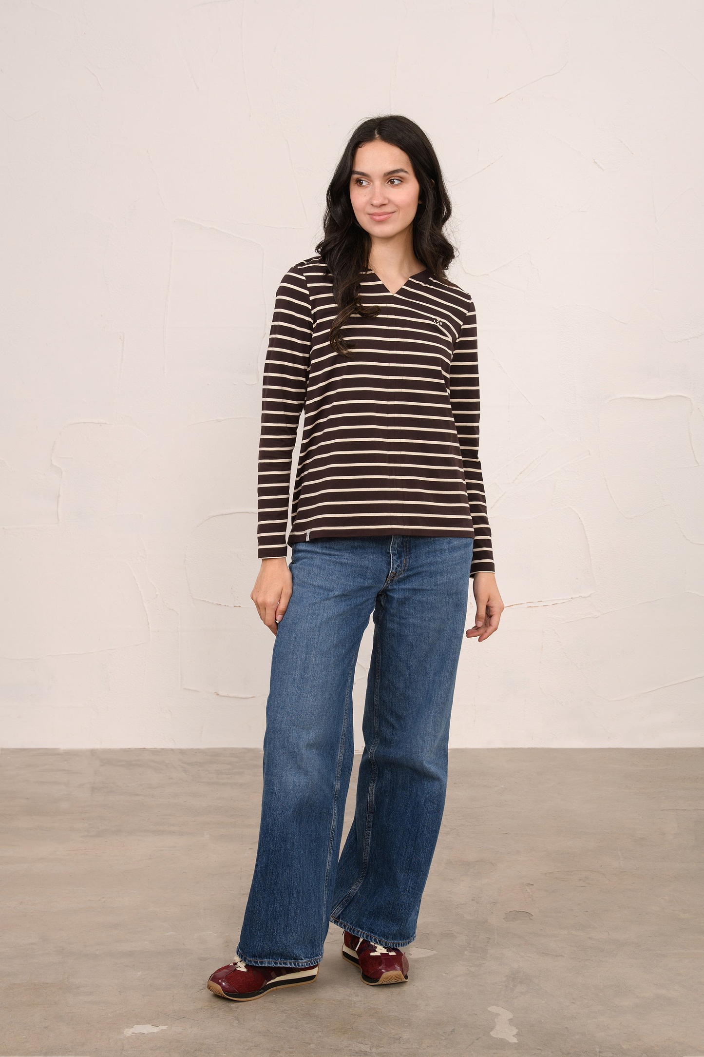 Sorcha Top - Cocoa Cream Stripe