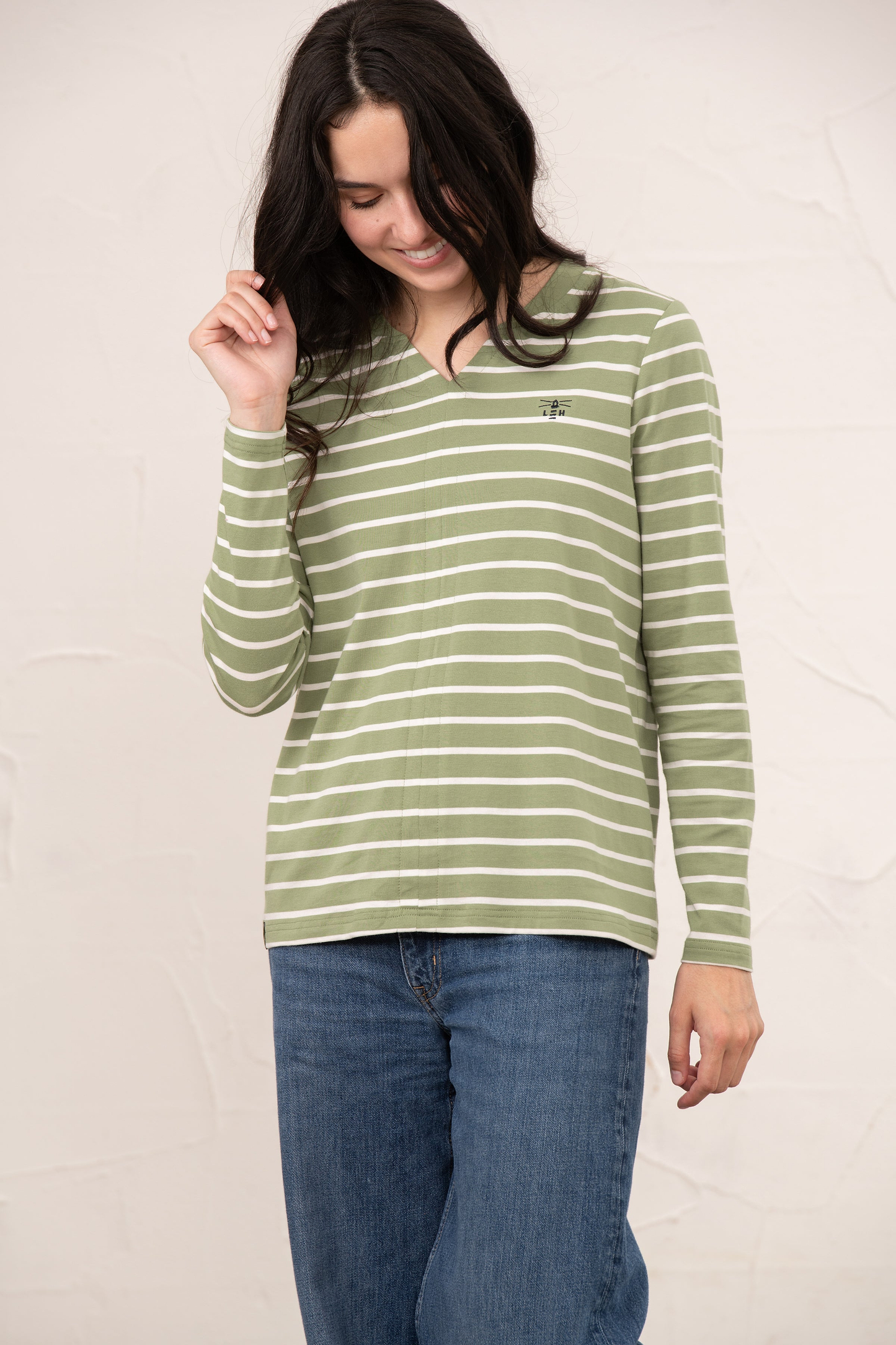 Sorcha Top - Moss Stripe