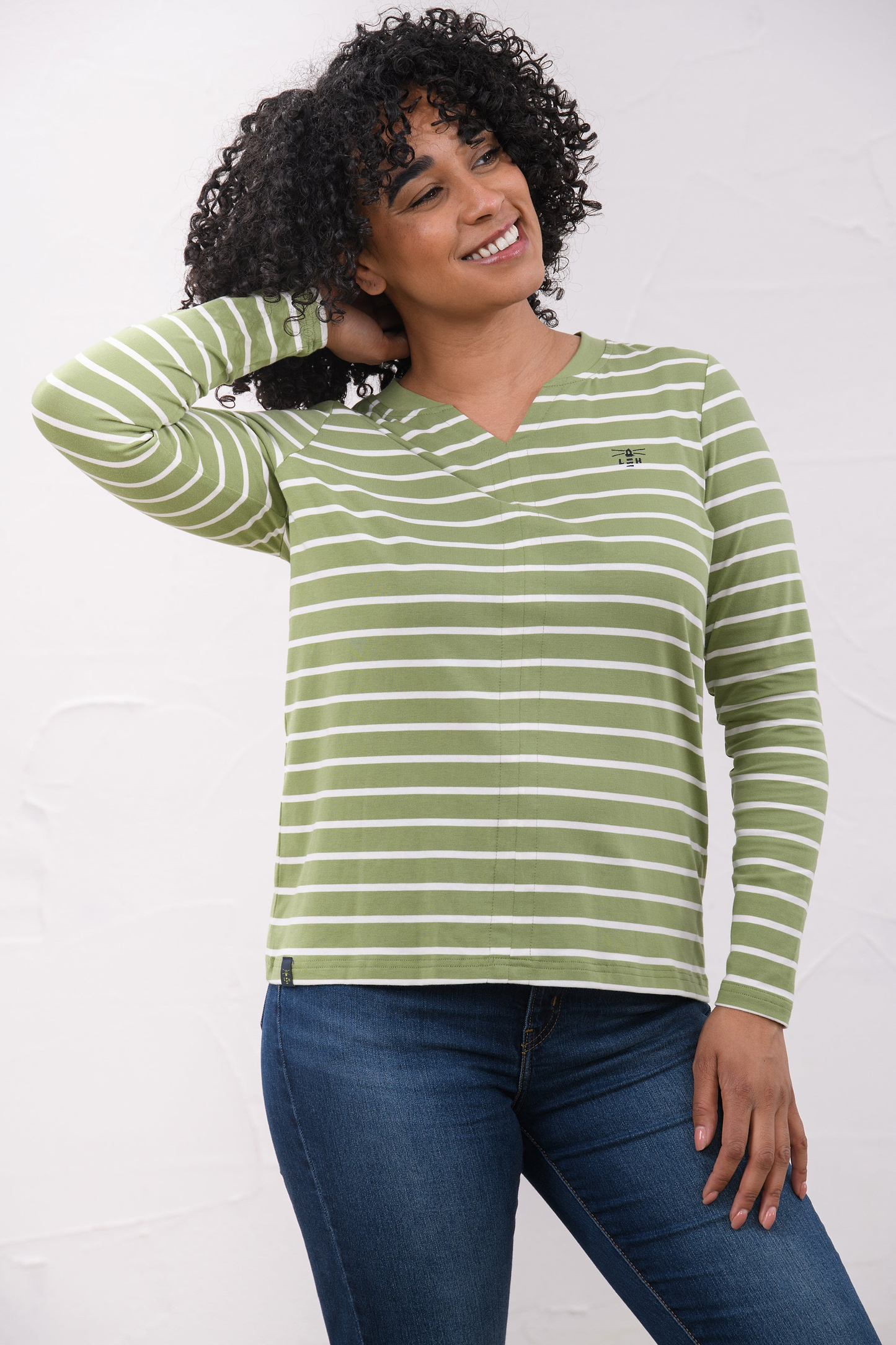 Sorcha Top - Moss Stripe