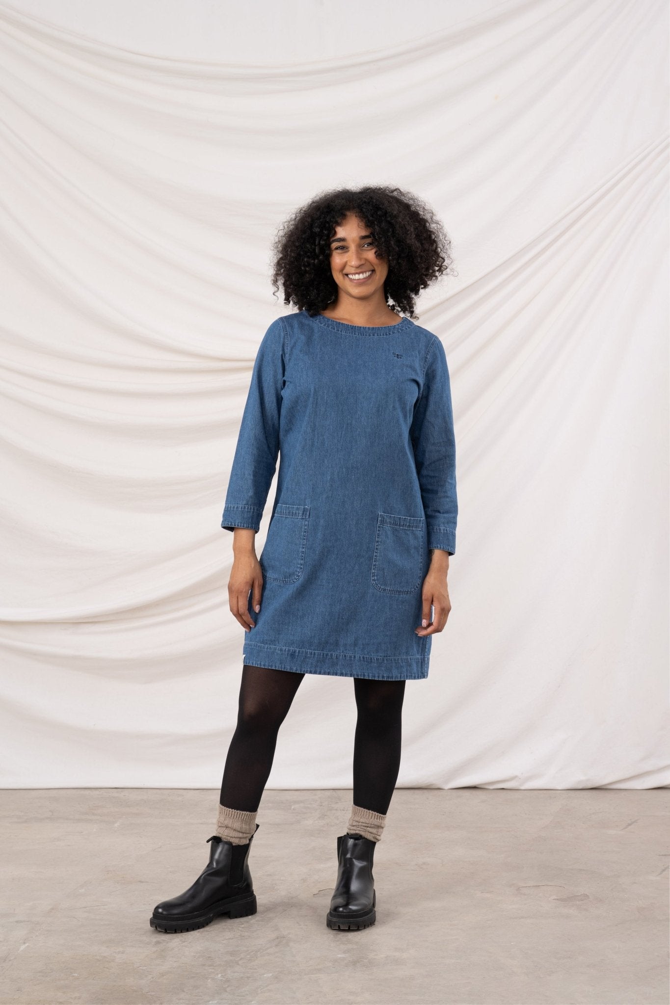 Anna Dress - Washed Denim - Lighthouse